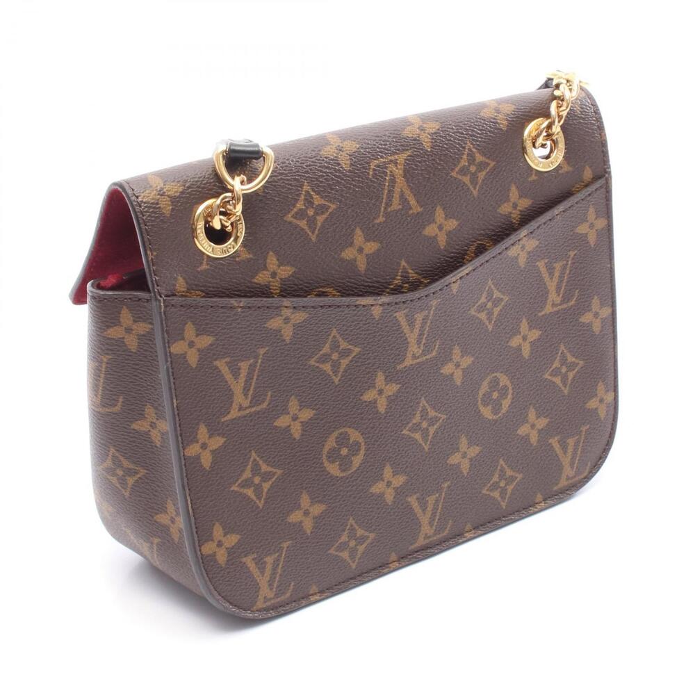Louis Vuitton Passy Monogram Shoulder Bag Canvas Leather Brown Black